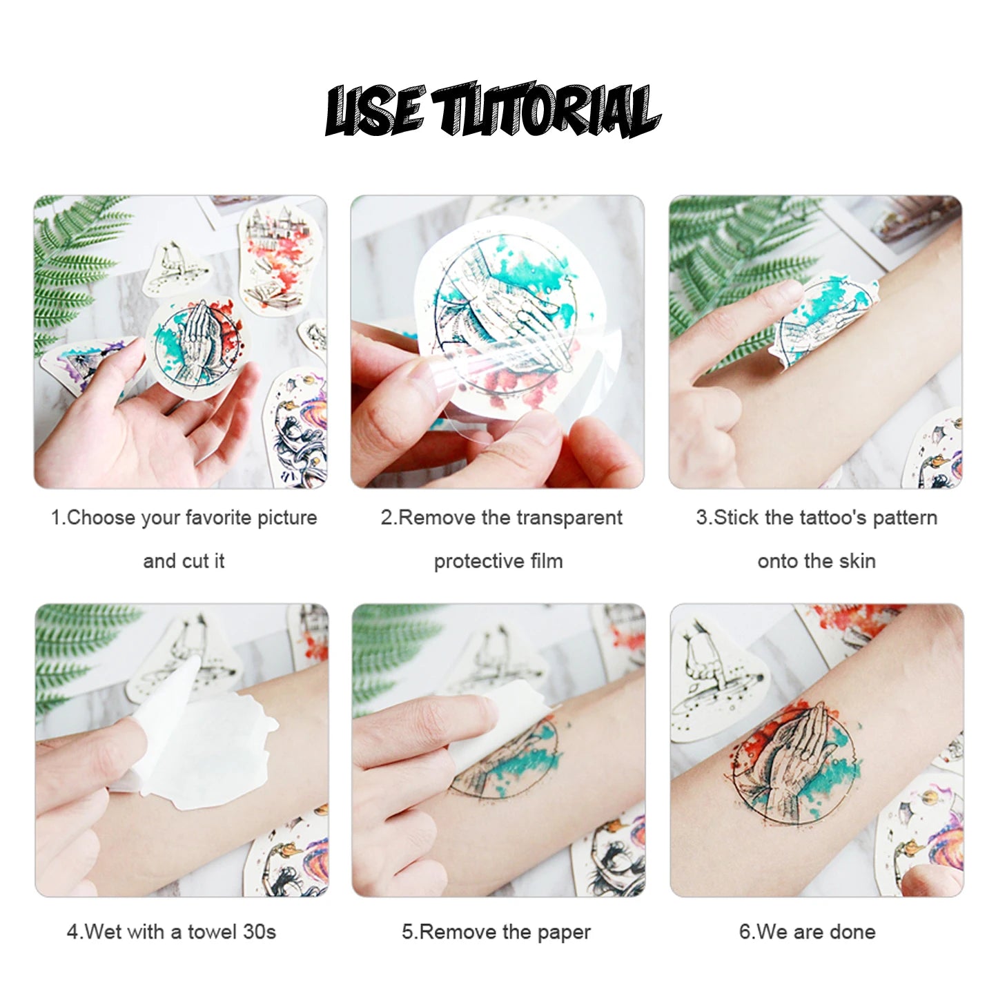 Bow Tie Love Juice Ink Lasting Waterproof Temporary Tattoo Sticker Leaf Totem Semi Permanent Fake Tatoo Body Art Men Women Arm