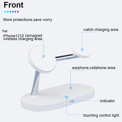 3 in 1 Wireless Charger Stand For iPhone 12 13 14 15 16 Fast Charging Station for Apple Watch 10 9 8 7 6 5 4 Airpods 2 3 Pro