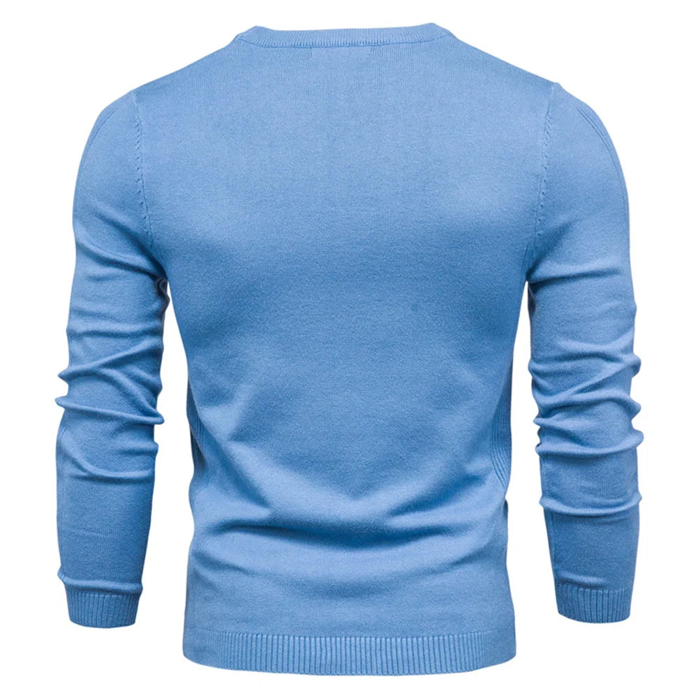 New Winter Thickness Pullover Men O-neck Solid Color Long Sleeve Warm Slim Sweaters Men Men's Sweater Pull Male Clothing