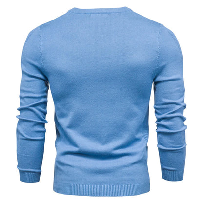 New Winter Thickness Pullover Men O-neck Solid Color Long Sleeve Warm Slim Sweaters Men Men's Sweater Pull Male Clothing