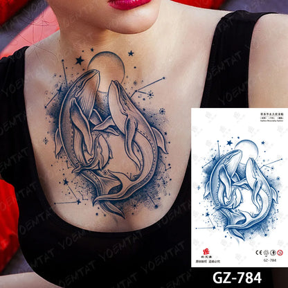 Bow Tie Love Juice Ink Lasting Waterproof Temporary Tattoo Sticker Leaf Totem Semi Permanent Fake Tatoo Body Art Men Women Arm