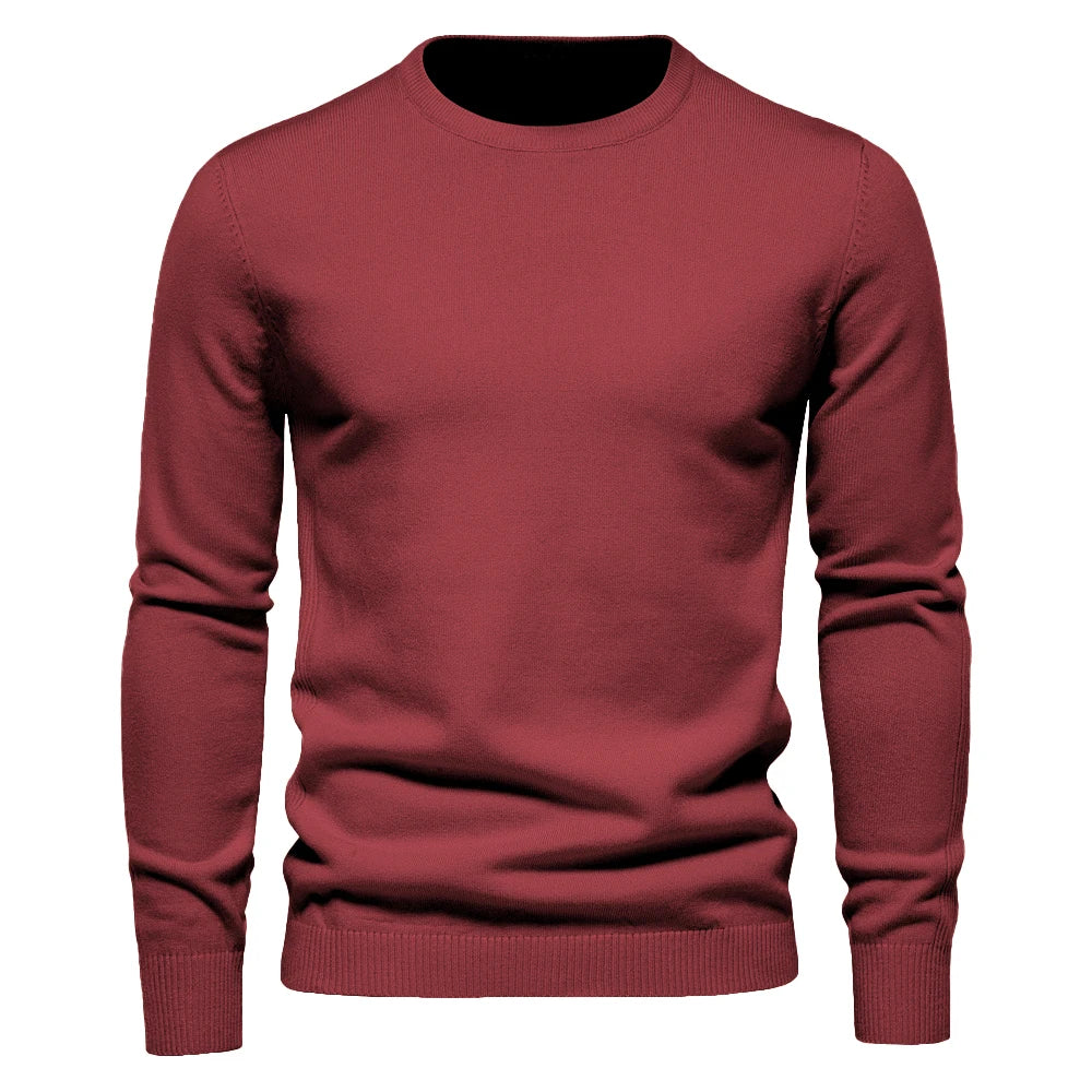 New Winter Thickness Pullover Men O-neck Solid Color Long Sleeve Warm Slim Sweaters Men Men's Sweater Pull Male Clothing