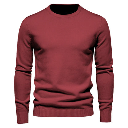 New Winter Thickness Pullover Men O-neck Solid Color Long Sleeve Warm Slim Sweaters Men Men's Sweater Pull Male Clothing