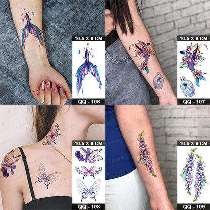 Waterproof Temporary Tattoo Sticker Moon Sun Black Line Geometric Flash Tatoo Women Men Child Arm Ankle Body Art Fake Tatto Cool