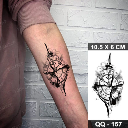 Waterproof Temporary Tattoo Sticker Moon Sun Black Line Geometric Flash Tatoo Women Men Child Arm Ankle Body Art Fake Tatto Cool