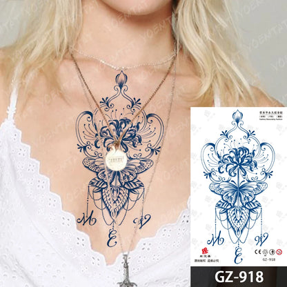 Bow Tie Love Juice Ink Lasting Waterproof Temporary Tattoo Sticker Leaf Totem Semi Permanent Fake Tatoo Body Art Men Women Arm