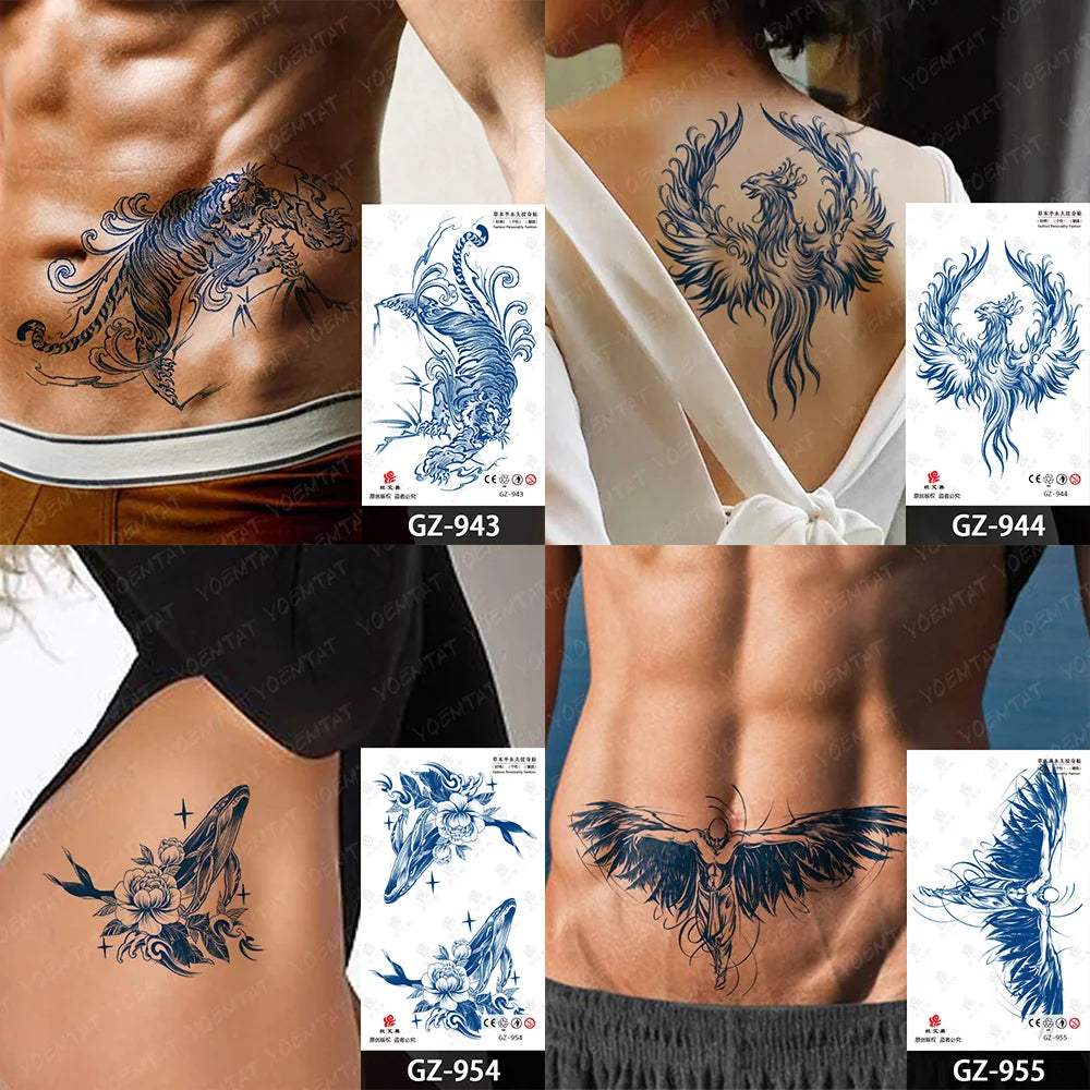 Bow Tie Love Juice Ink Lasting Waterproof Temporary Tattoo Sticker Leaf Totem Semi Permanent Fake Tatoo Body Art Men Women Arm