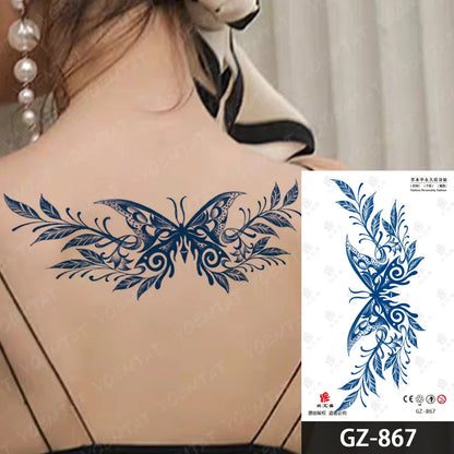 Bow Tie Love Juice Ink Lasting Waterproof Temporary Tattoo Sticker Leaf Totem Semi Permanent Fake Tatoo Body Art Men Women Arm