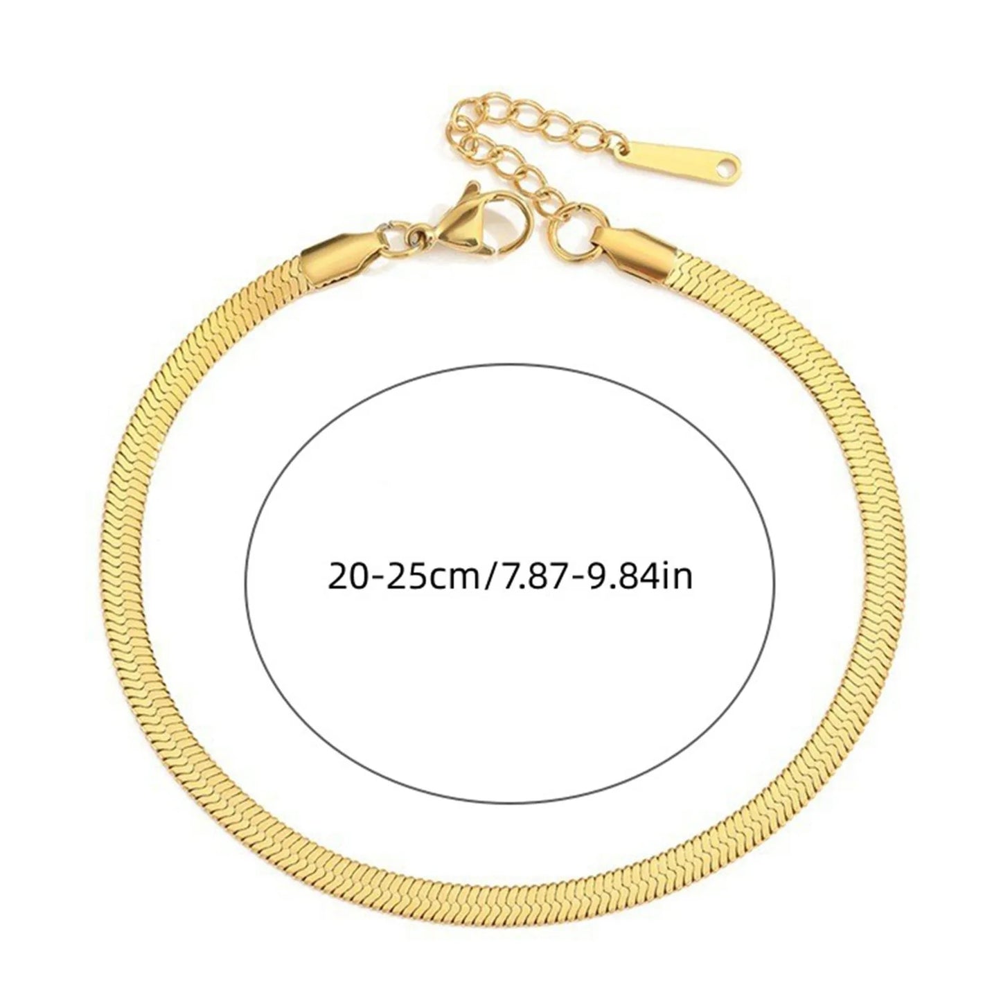 Anklet Bracelets For Women Simple Everything Stainless Steel Anklet Women'S 4mm Vacuum Gold Plated Freeshiping Items For Ladies