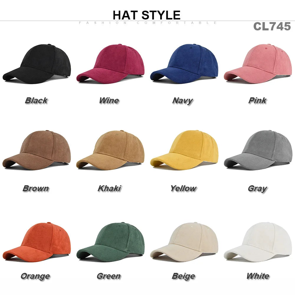 Solid Suede Retro Baseball Caps For Men Women Spring Autumn Street Snapback Hip Hop Hat Adjustable Faux Fur Sunscreen Visor Cap