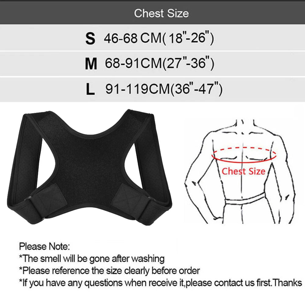 1Pcs Adjustable Posture Corrector Men Women Pain Relief Upper Back Brace Body Posture Corrector Back Straightener Belt Shoulder