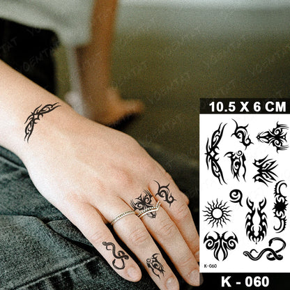 Waterproof Temporary Tattoo Sticker Moon Sun Black Line Geometric Flash Tatoo Women Men Child Arm Ankle Body Art Fake Tatto Cool