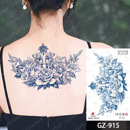 Bow Tie Love Juice Ink Lasting Waterproof Temporary Tattoo Sticker Leaf Totem Semi Permanent Fake Tatoo Body Art Men Women Arm