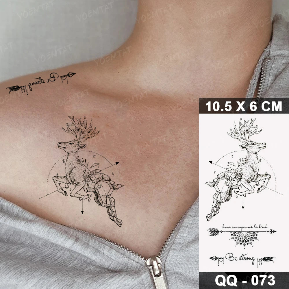 Waterproof Temporary Tattoo Sticker Moon Sun Black Line Geometric Flash Tatoo Women Men Child Arm Ankle Body Art Fake Tatto Cool