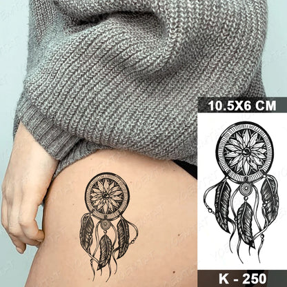 Waterproof Temporary Tattoo Sticker Moon Sun Black Line Geometric Flash Tatoo Women Men Child Arm Ankle Body Art Fake Tatto Cool