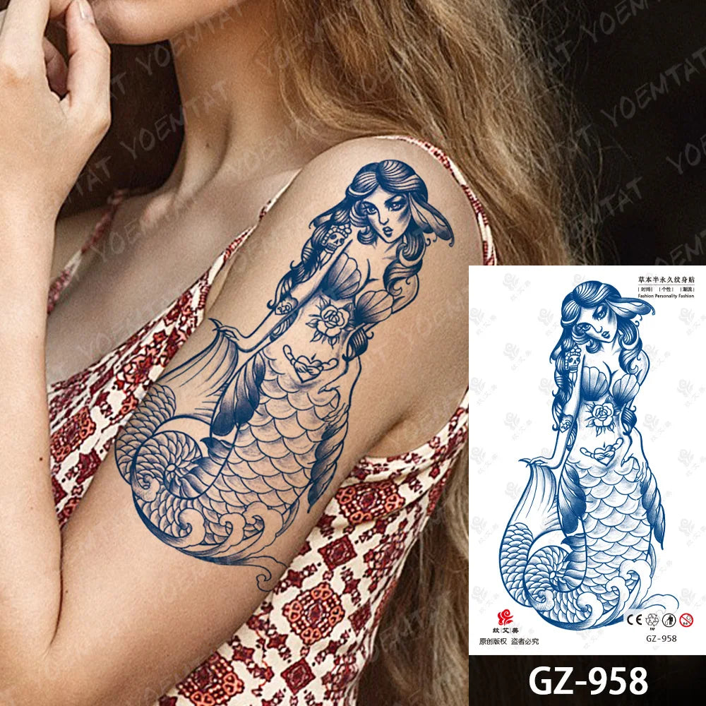 Bow Tie Love Juice Ink Lasting Waterproof Temporary Tattoo Sticker Leaf Totem Semi Permanent Fake Tatoo Body Art Men Women Arm