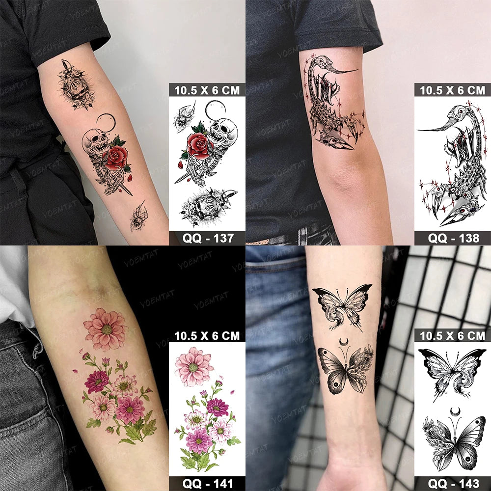 Waterproof Temporary Tattoo Sticker Moon Sun Black Line Geometric Flash Tatoo Women Men Child Arm Ankle Body Art Fake Tatto Cool