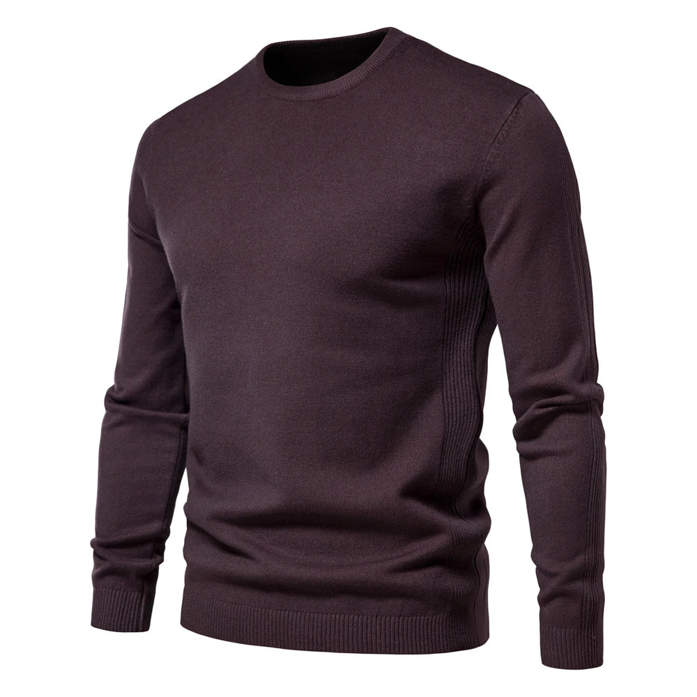 New Winter Thickness Pullover Men O-neck Solid Color Long Sleeve Warm Slim Sweaters Men Men's Sweater Pull Male Clothing