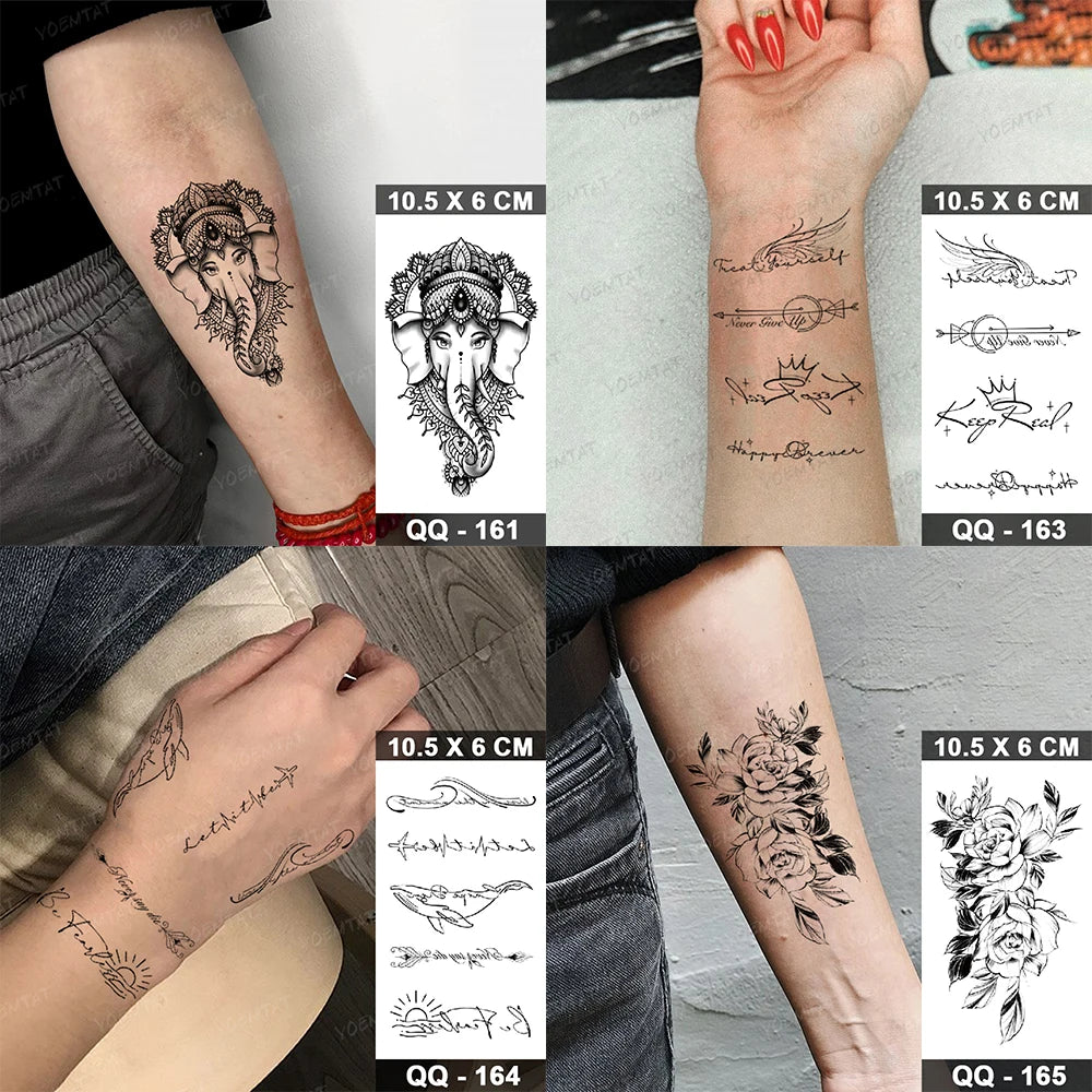 Waterproof Temporary Tattoo Sticker Moon Sun Black Line Geometric Flash Tatoo Women Men Child Arm Ankle Body Art Fake Tatto Cool