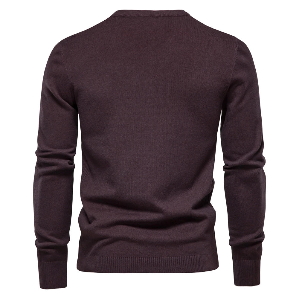 New Winter Thickness Pullover Men O-neck Solid Color Long Sleeve Warm Slim Sweaters Men Men's Sweater Pull Male Clothing