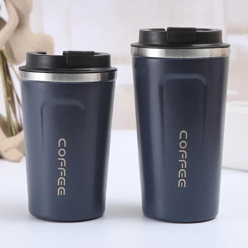 380/510ml Stainless Steel Coffee Cup Travel Thermal Mug Leak-Proof Thermos Bottle Tea Coffee Mug Office Business Style Thermos