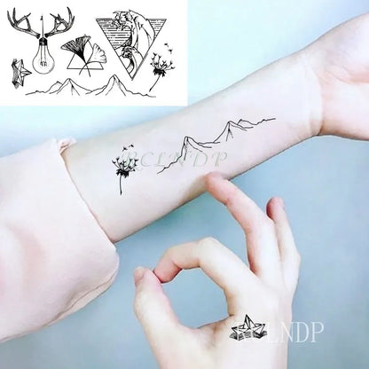 Waterproof Temporary Tattoo Sticker Body Art Love Wave Heartbeat Line Small Size Fake Tatto Flash Tatoo for Girl Women