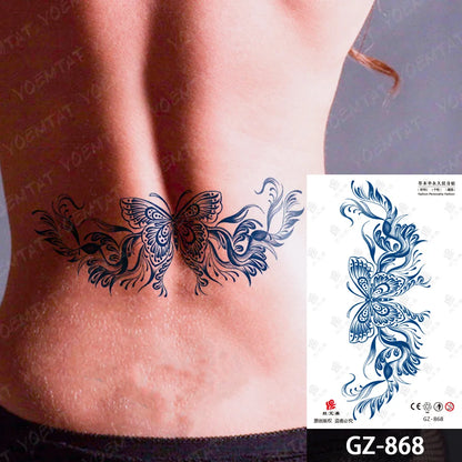 Bow Tie Love Juice Ink Lasting Waterproof Temporary Tattoo Sticker Leaf Totem Semi Permanent Fake Tatoo Body Art Men Women Arm