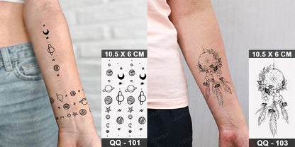 Waterproof Temporary Tattoo Sticker Moon Sun Black Line Geometric Flash Tatoo Women Men Child Arm Ankle Body Art Fake Tatto Cool