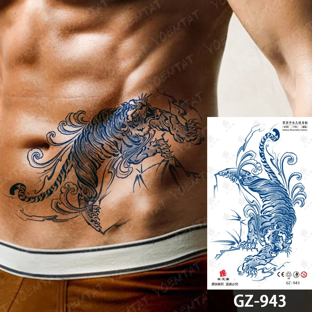 Bow Tie Love Juice Ink Lasting Waterproof Temporary Tattoo Sticker Leaf Totem Semi Permanent Fake Tatoo Body Art Men Women Arm