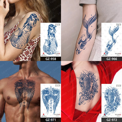 Bow Tie Love Juice Ink Lasting Waterproof Temporary Tattoo Sticker Leaf Totem Semi Permanent Fake Tatoo Body Art Men Women Arm