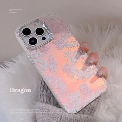 Nwe Year Phone Cases For iphone 15 14 13 Pro Max Chinese Pink Dragon Pattern Phone Fundas Back Protective fantastic Style Covers