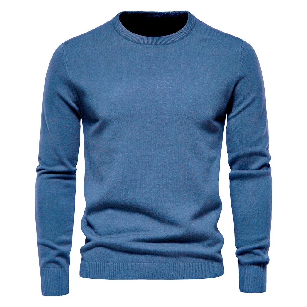 New Winter Thickness Pullover Men O-neck Solid Color Long Sleeve Warm Slim Sweaters Men Men's Sweater Pull Male Clothing