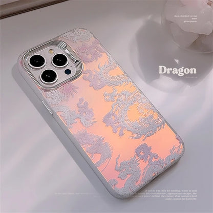 Nwe Year Phone Cases For iphone 15 14 13 Pro Max Chinese Pink Dragon Pattern Phone Fundas Back Protective fantastic Style Covers