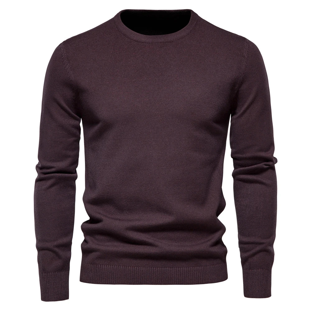 New Winter Thickness Pullover Men O-neck Solid Color Long Sleeve Warm Slim Sweaters Men Men's Sweater Pull Male Clothing