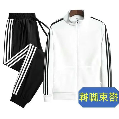 Spring Autumn Couple Matching Trendy Sports Suit Two-Piece Set Casual Jacket Sweatshirt Trousers For Men And Women