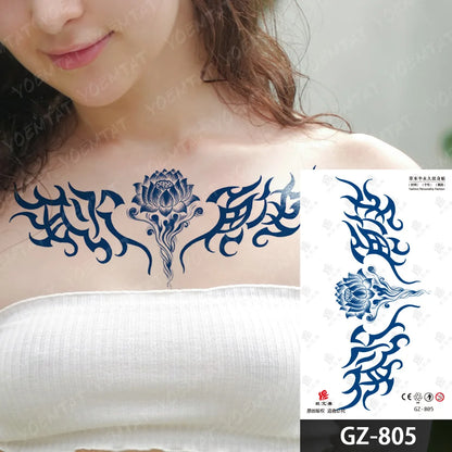 Bow Tie Love Juice Ink Lasting Waterproof Temporary Tattoo Sticker Leaf Totem Semi Permanent Fake Tatoo Body Art Men Women Arm