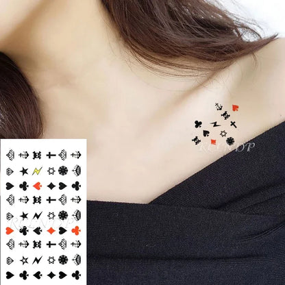 Waterproof Temporary Tattoo Sticker Body Art Love Wave Heartbeat Line Small Size Fake Tatto Flash Tatoo for Girl Women