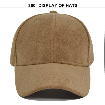 Solid Suede Retro Baseball Caps For Men Women Spring Autumn Street Snapback Hip Hop Hat Adjustable Faux Fur Sunscreen Visor Cap