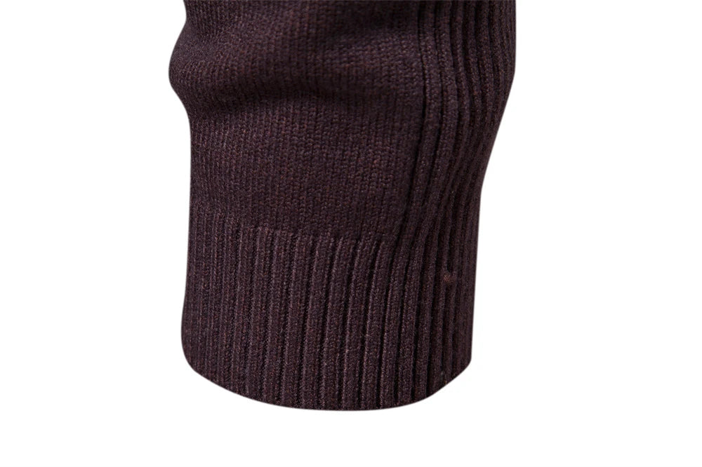 New Winter Thickness Pullover Men O-neck Solid Color Long Sleeve Warm Slim Sweaters Men Men's Sweater Pull Male Clothing