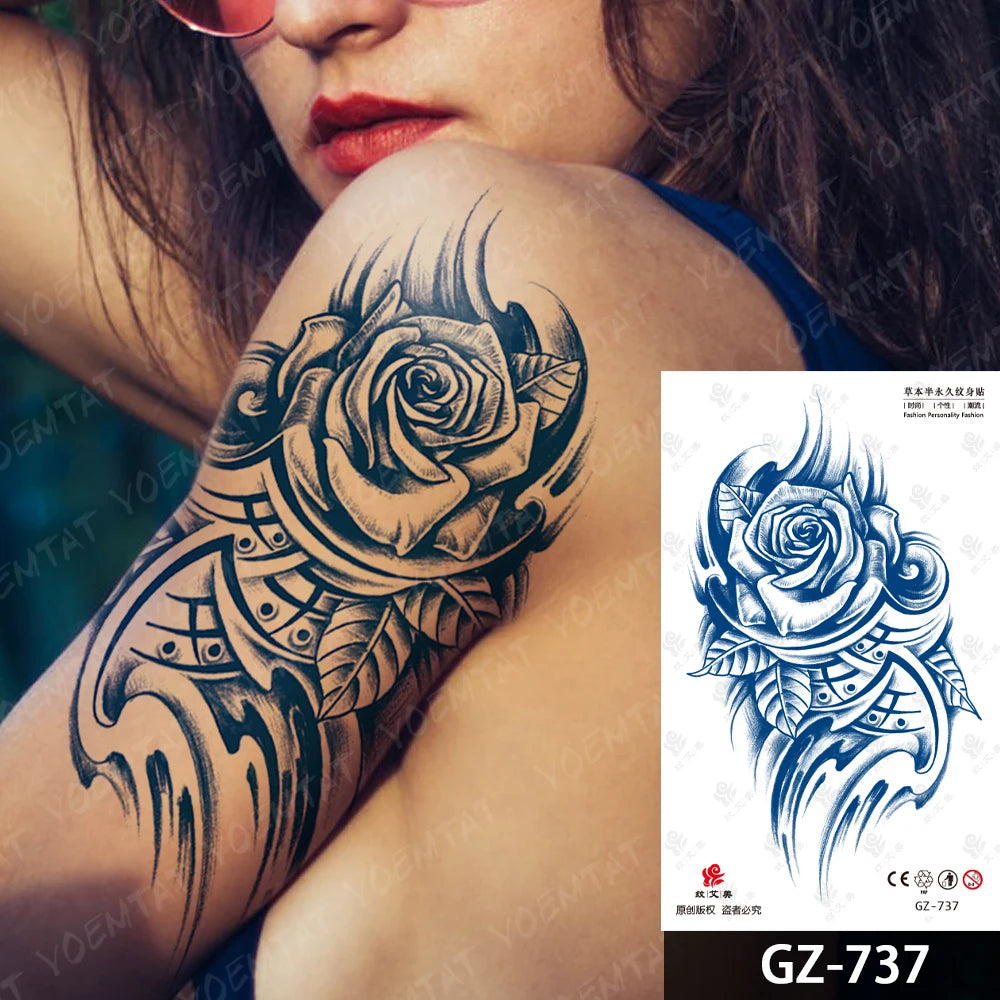 Bow Tie Love Juice Ink Lasting Waterproof Temporary Tattoo Sticker Leaf Totem Semi Permanent Fake Tatoo Body Art Men Women Arm