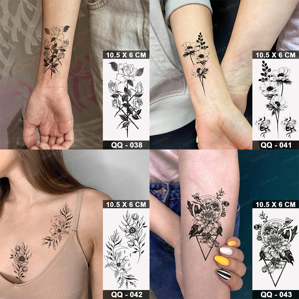 Waterproof Temporary Tattoo Sticker Moon Sun Black Line Geometric Flash Tatoo Women Men Child Arm Ankle Body Art Fake Tatto Cool