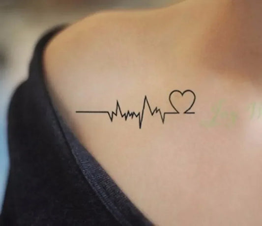 Waterproof Temporary Tattoo Sticker Body Art Love Wave Heartbeat Line Small Size Fake Tatto Flash Tatoo for Girl Women